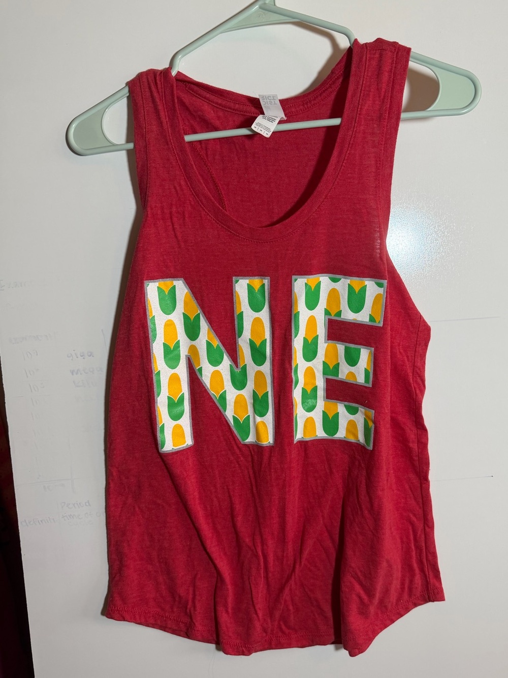 Women’s Nebraska Red Graphic Tank Top with Yellow & Green Print